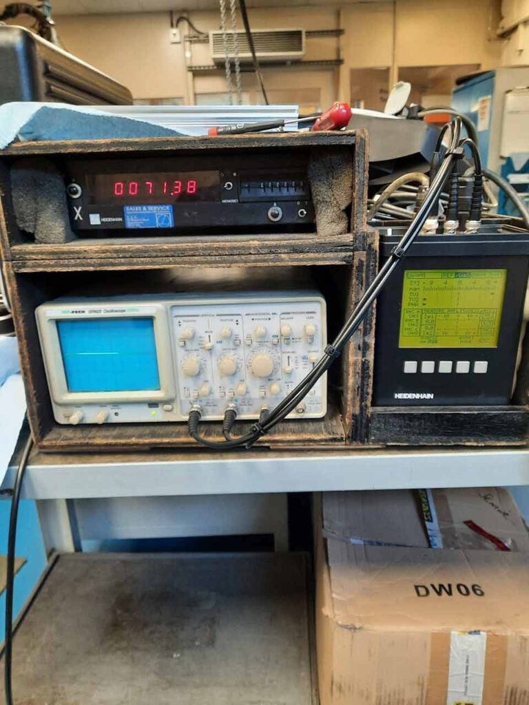 PWM 9 test rig with dual trace oscilloscope